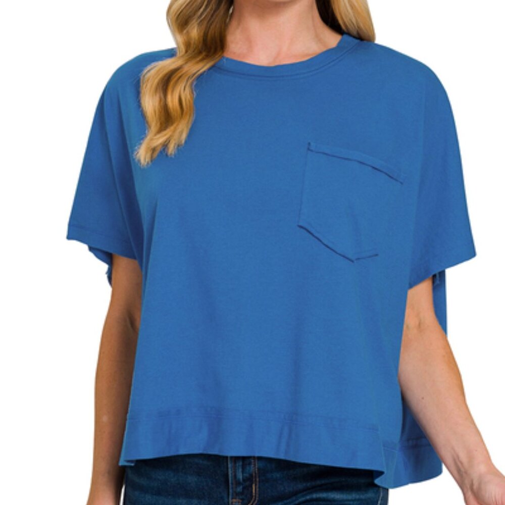 #65 ZENANA EXPOSED SEAM BOXY TOP